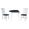 International Concepts 42 in. Solid Wood Round Dual Drop Leaf Dining Table with 2 Chairs in White/Heather Gray K05-42DL-C10-2 - alternate 5